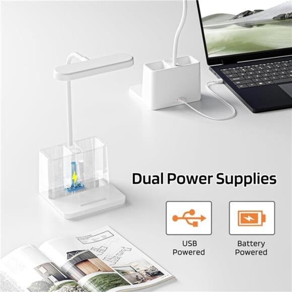 Rechargeable Small Desk Lamp for Home Office Bedroom, Study Table Light - Picture 5 of 7